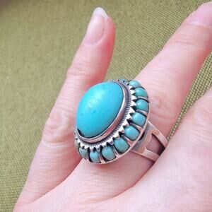 Turquoise Sorceress Ring Sz 8.25